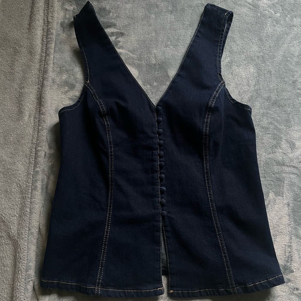 Stylish Dark Denim Vest